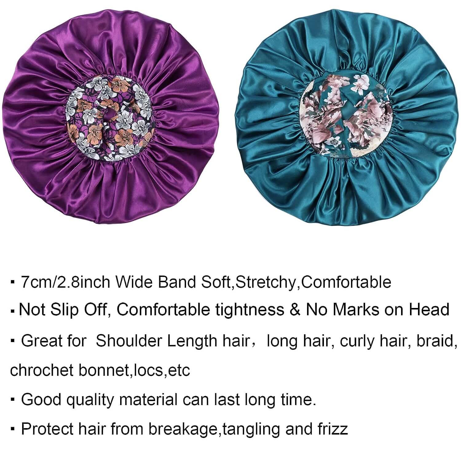 CocoLuxe Aura Silk Satin Bonnets Set