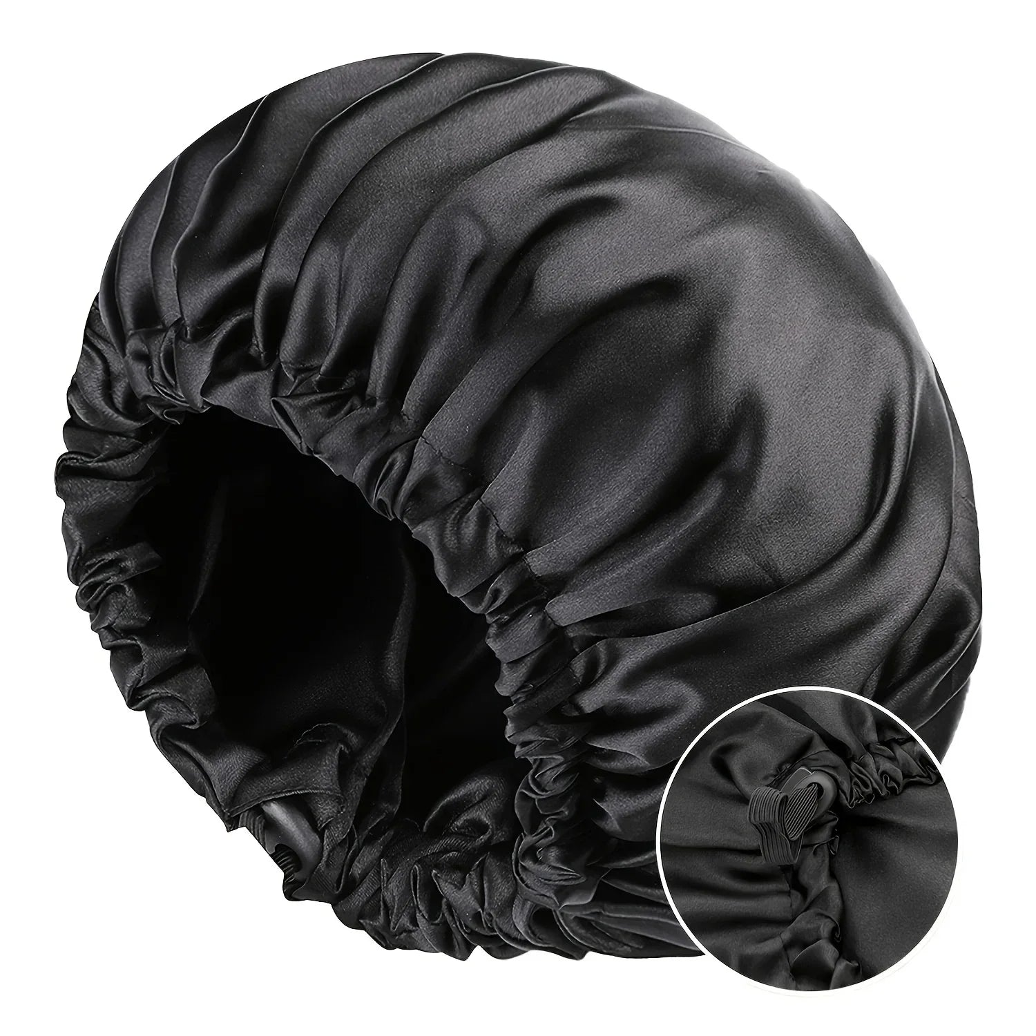 CocoLuxe Aura Satin Sleep Bonnet (Adjustable, Double-Layered)