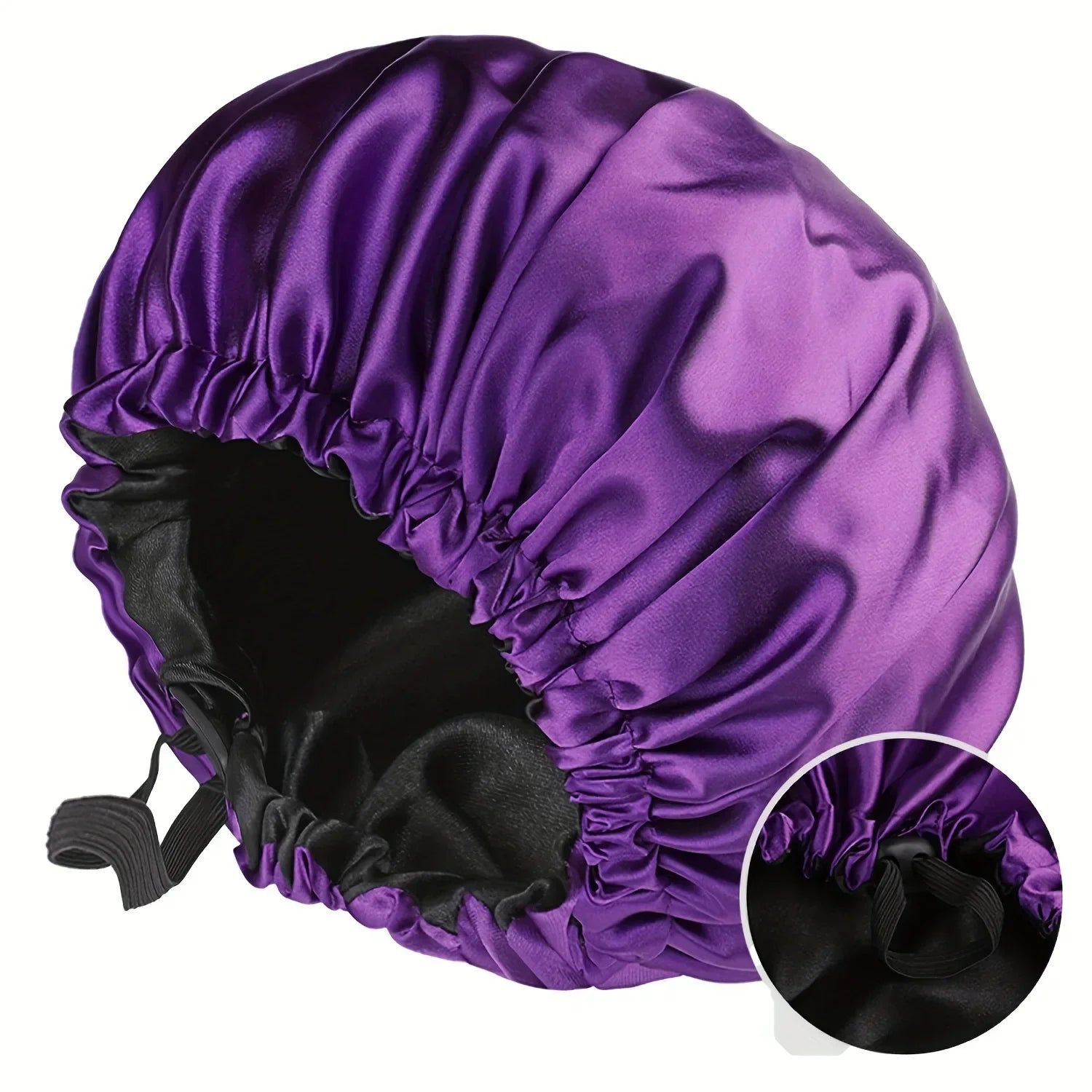 CocoLuxe Aura Satin Sleep Bonnet (Adjustable, Double-Layered)