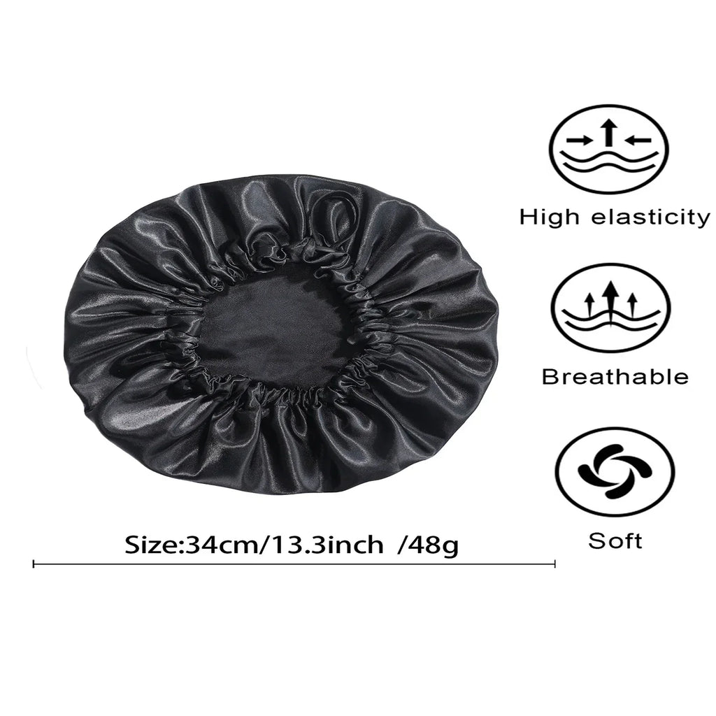CocoLuxe Aura Satin Sleep Bonnet (Adjustable, Double-Layered)