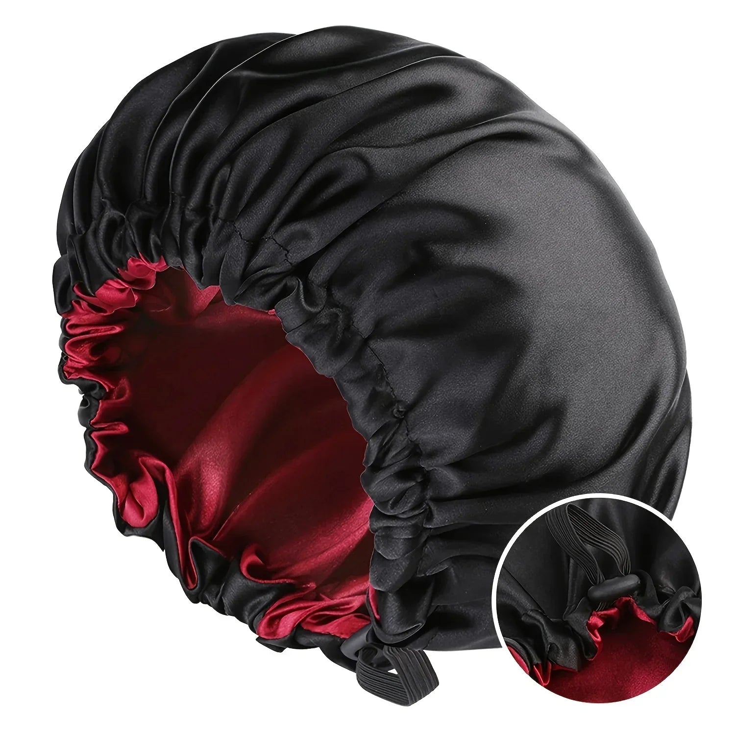 CocoLuxe Aura Satin Sleep Bonnet (Adjustable, Double-Layered)