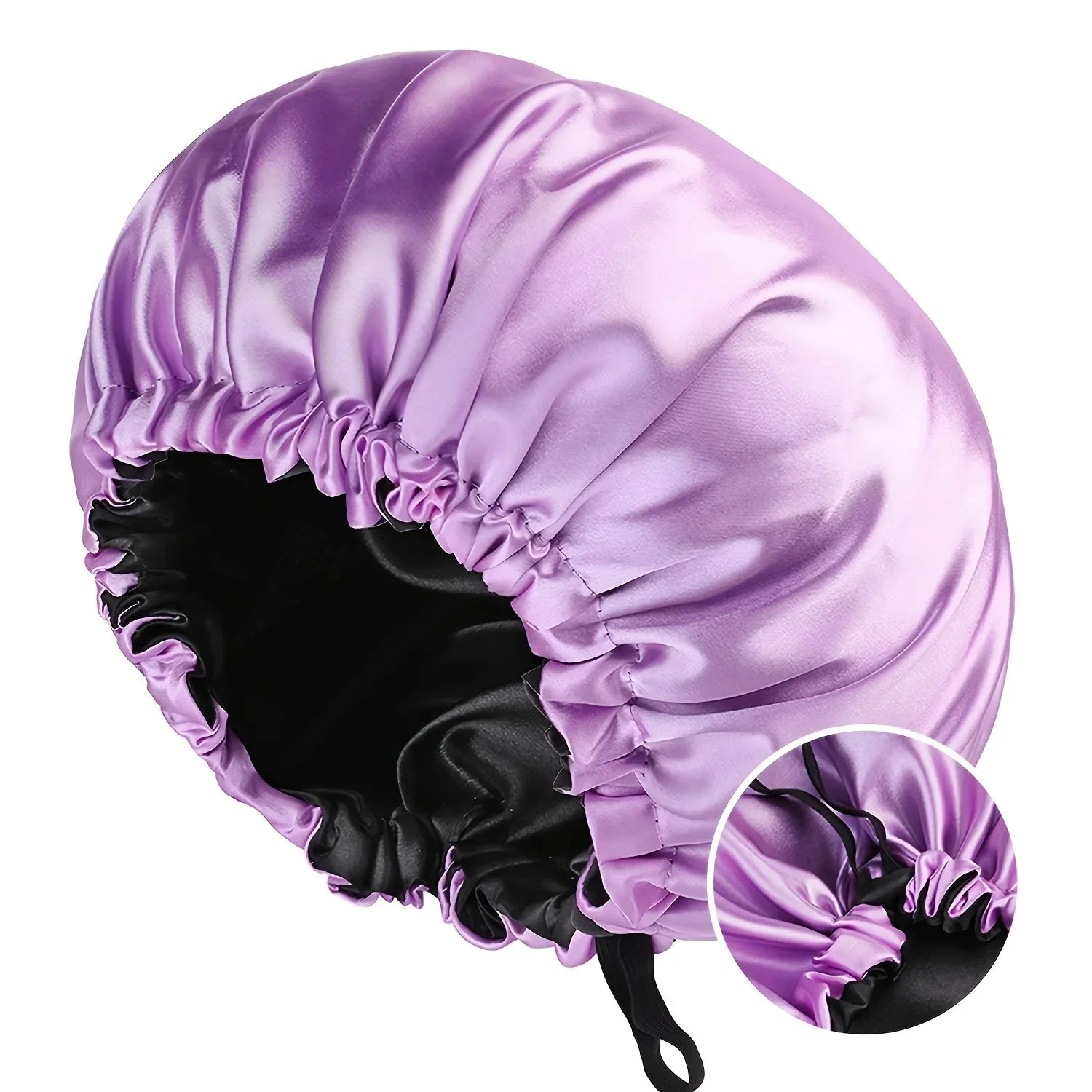 CocoLuxe Aura Satin Sleep Bonnet (Adjustable, Double-Layered)