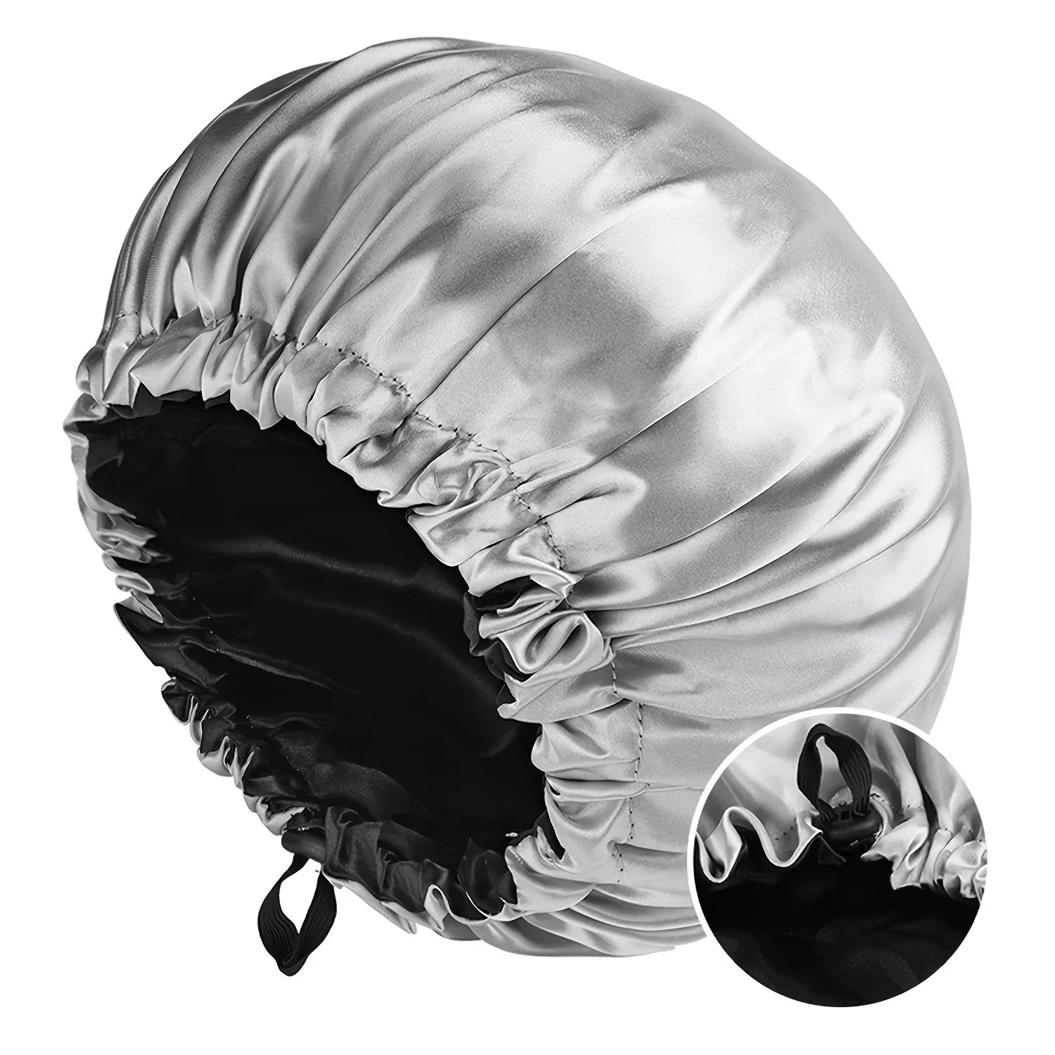 CocoLuxe Aura Satin Sleep Bonnet (Adjustable, Double-Layered)