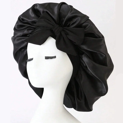 CocoLuxe Aura Satin Sleep Bonnet with Tie Band